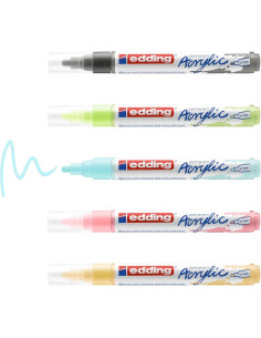 PACK 5 MARCADORES ACRÍLICO EDDING 5100 PASTEL