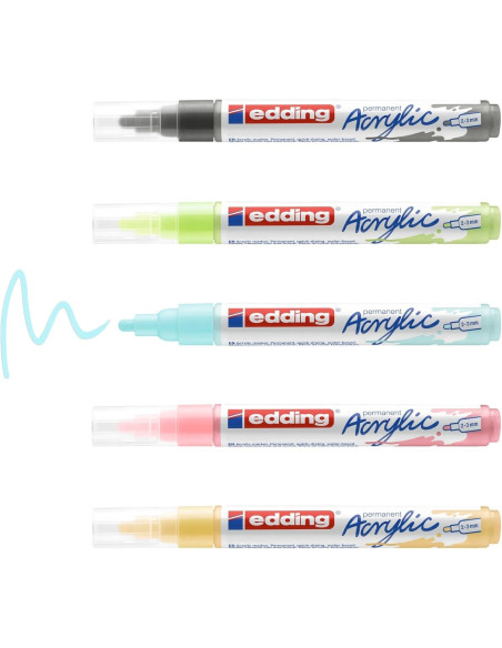 PACK 5 MARCADORES ACRÍLICO EDDING 5100 PASTEL
