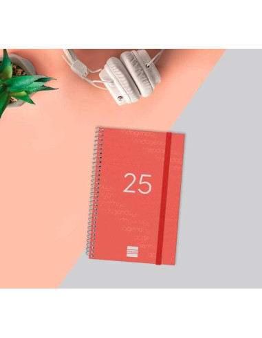 FINOCAM AGENDA ANUAL YEAR ESPIRAL E5-117X181MM SVH ROJO 2025