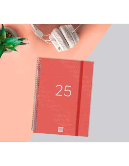 FINOCAM AGENDA ANUAL YEAR ESPIRAL E10-155X212MM SVH ROJO 2025