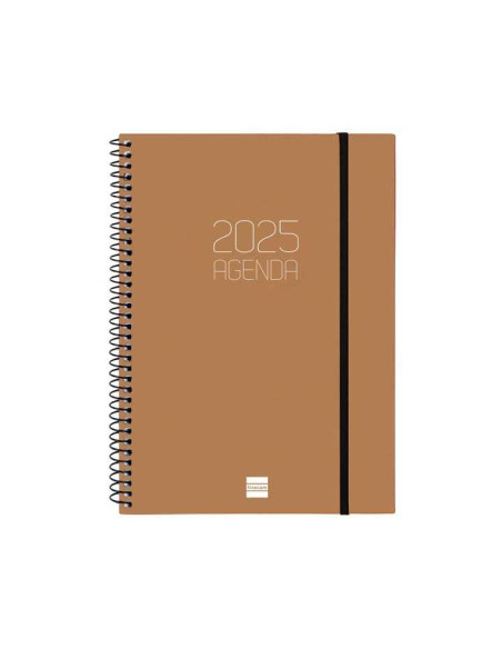 FINOCAM AGENDA ANUAL OPAQUE ESPIRAL E10-155X212MM SVH MARRÓN 2025
