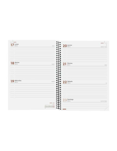 FINOCAM AGENDA ANUAL OPAQUE ESPIRAL E10-155X212MM SVH MARRÓN 2025