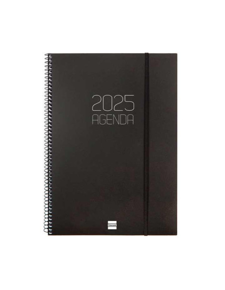 FINOCAM AGENDA ANUAL OPAQUE ESPIRAL E40-210X297MM SVH NEGRO 2025