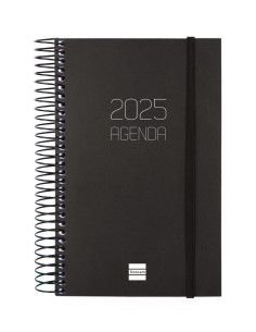FINOCAM AGENDA ANUAL OPAQUE ESPIRAL E5-117X181MM 1DP NEGRO 2025