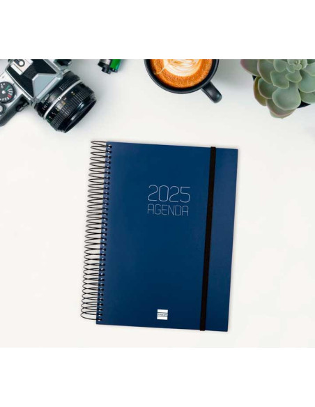 FINOCAM AGENDA ANUAL OPAQUE ESPIRAL E10-155X212MM 1DP AZUL 2025