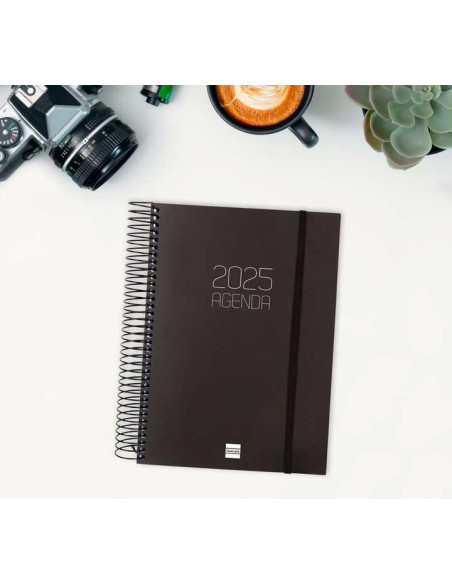 FINOCAM AGENDA ANUAL OPAQUE ESPIRAL E10-155X212MM 1DP NEGRO 2025