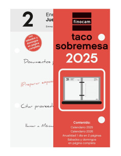 FINOCAM TACO CALENDARIO DE SOBREMESA 85X120MM NEUTRO 2025