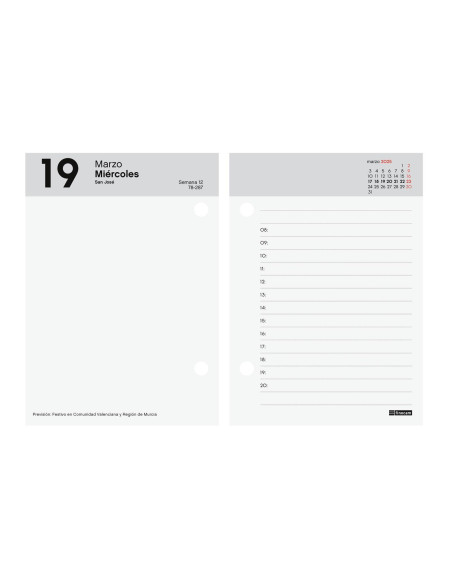 FINOCAM TACO CALENDARIO DE SOBREMESA 85X120MM NEUTRO 2025