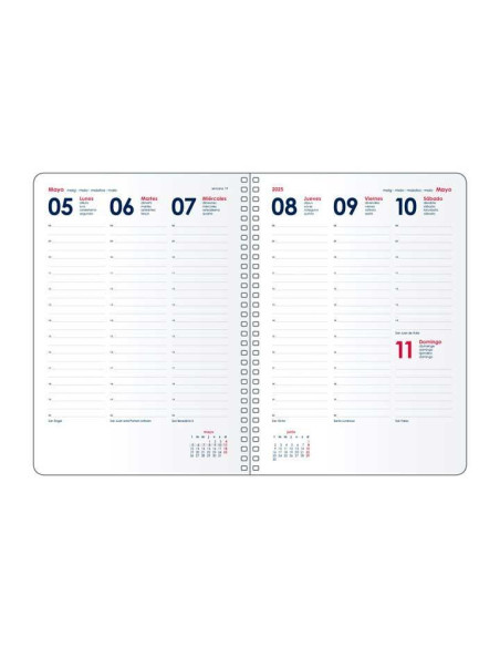 DOHE AGENDA ANUAL SYNCRO ESPIRAL 15X21CM SV CIERRE CGOMA PP AZUL 2025