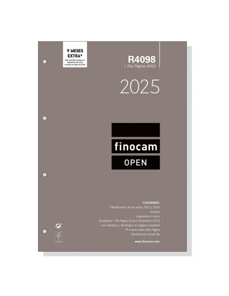FINOCAM RECAMBIO ANUAL OPEN R4098 4000-210X297MM 1DP 2025