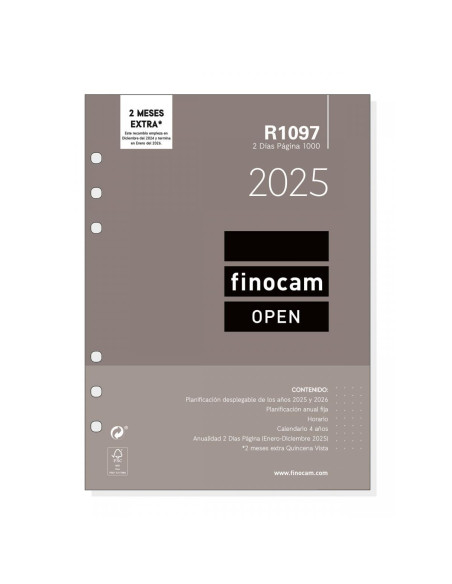 FINOCAM RECAMBIO ANUAL OPEN R1097 1000-155X215MM 2DP 2025
