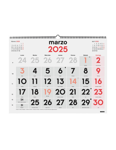 FINOCAM CALENDARIO DE PARED MIXTO XL-540X420MM NEUTRO 2025