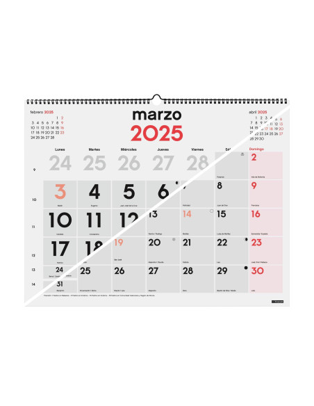 FINOCAM CALENDARIO DE PARED MIXTO XL-540X420MM NEUTRO 2025