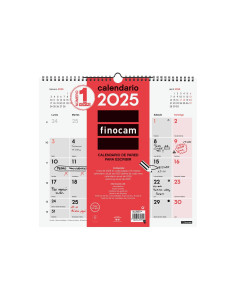 FINOCAM CALENDARIO DE PARED PARA ESCRIBIR L-340X320MM NEUTRO 2025
