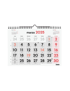 FINOCAM CALENDARIO DE PARED NÚMEROS GRANDES S-210X150MM NEUTRO 2025 2
