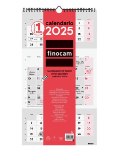 FINOCAM CALENDARIO DE PARED PARA ESCRIBIR 3 MESES VISTA M-236X430MM NEUTRO 2025