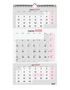 FINOCAM CALENDARIO DE PARED PARA ESCRIBIR 3 MESES VISTA M-236X430MM NEUTRO 2025 2