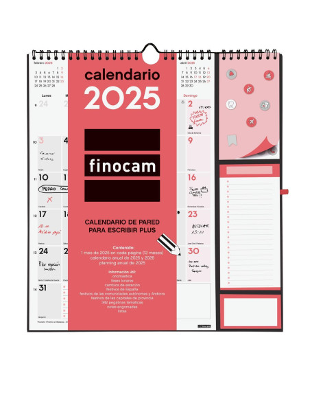 FINOCAM CALENDARIO DE PARED PLUS-215X325MM NEUTRO 2025