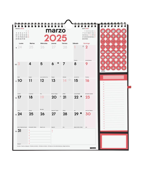 FINOCAM CALENDARIO DE PARED PLUS-215X325MM NEUTRO 2025