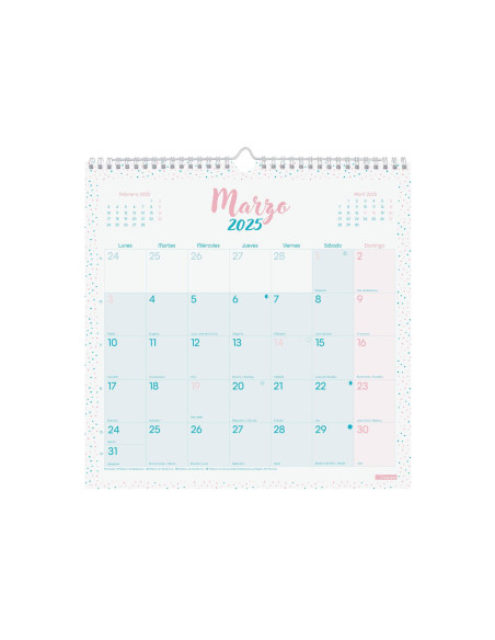 FINOCAM CALENDARIO DE PARED PARA ESCRIBIR 300X300MM CHIC TURQUESA 2025