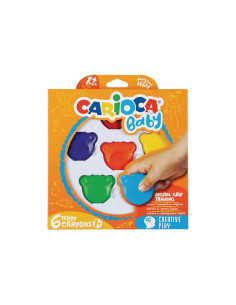 CARIOCA CERAS TEDDY 1 CON FORMA DE OSITO COLORES SURTIDOS ESTUCHE 6 UD