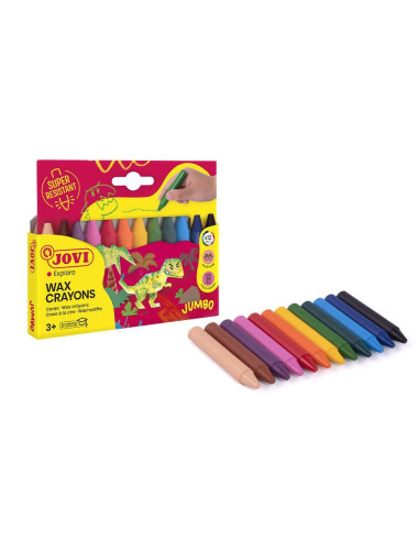 ESTUCHE 12 CERAS JOVI WAX CRAYONS JUMBO SURTIDO
