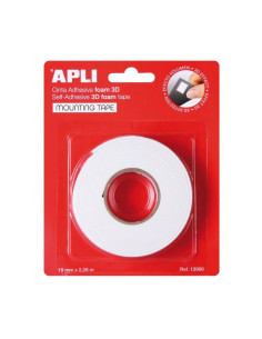 ROLLO CINTA ADHESIVA APLI DOBLE CARA 3D 19mm x 28m