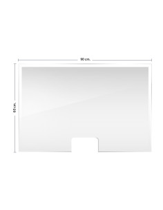 MAMPARA DE PROTECCIÓN METACRILATO TRANSPARENTE HORIZONTAL 90x60x30 CM