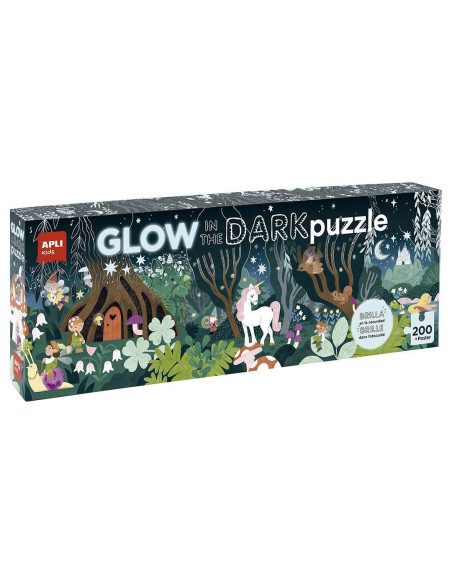 PUZLE EDUCATIVO APLI KIDS GLOW IN THE DARK BOSQUE MAGICO 200 pz 6 años