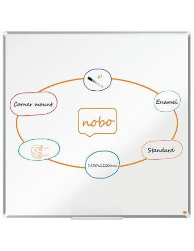 PIZARRA BLANCA NOBO PREMIUM PLUS 120x120cm ACERO LACADO