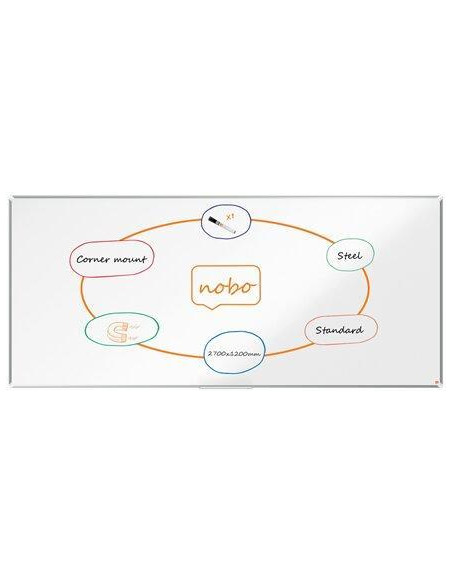 PIZARRA BLANCA NOBO PREMIUM PLUS 270x120cm ACERO VITRIFICADO