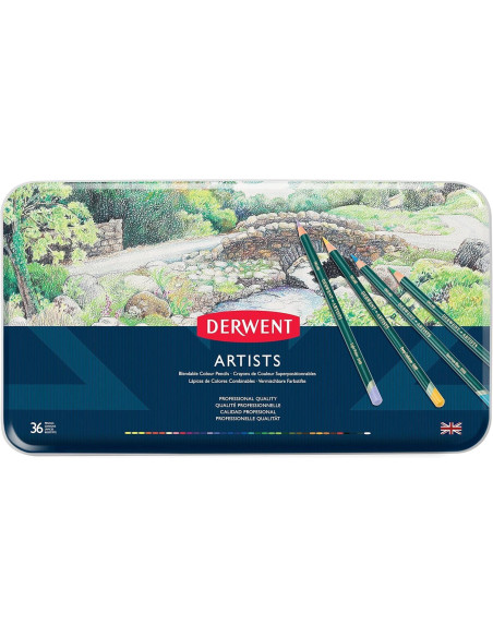 CAJA DE METAL 36 LÁPICES DERWENT ARTISTS