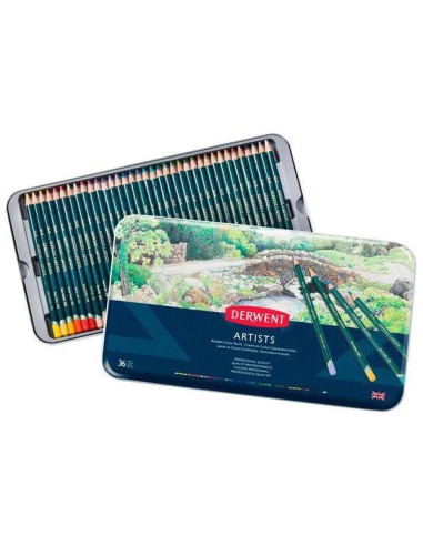 CAJA DE METAL 36 LÁPICES DERWENT ARTISTS