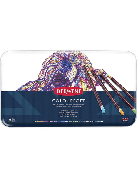 CAJA DE METAL 36 LÁPICES DERWENT COLOURSOFT