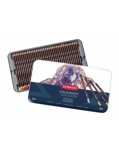 CAJA DE METAL 36 LÁPICES DERWENT COLOURSOFT