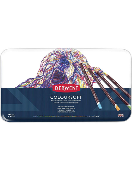 CAJA DE METAL 72 LÁPICES DERWENT COLOURSOFT