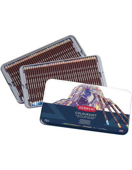 CAJA DE METAL 72 LÁPICES DERWENT COLOURSOFT