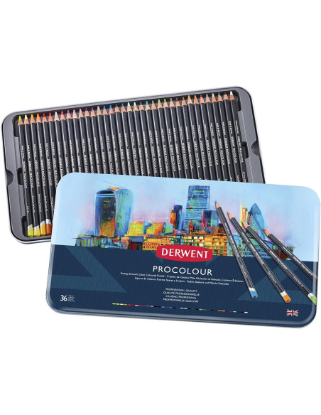 CAJA DE METAL 36 LÁPICES DERWENT PROCOLOUR