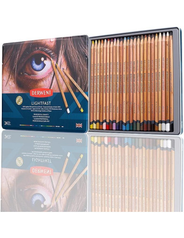 CAJA DE METAL 24 LÁPICES DERWENT LIGHTFAST