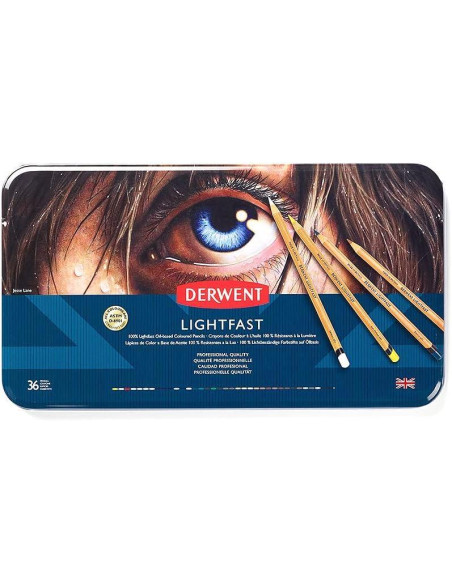 CAJA DE METAL 36 LÁPICES DERWENT LIGHTFAST