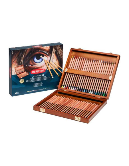 CAJA DE MADERA 48 LÁPICES DERWENT LIGHTFAST