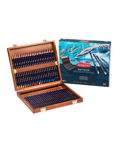 CAJA DE MADERA 48 LÁPICES DERWENT INKTENSE