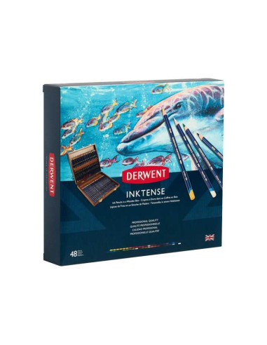 CAJA DE MADERA 48 LÁPICES DERWENT INKTENSE