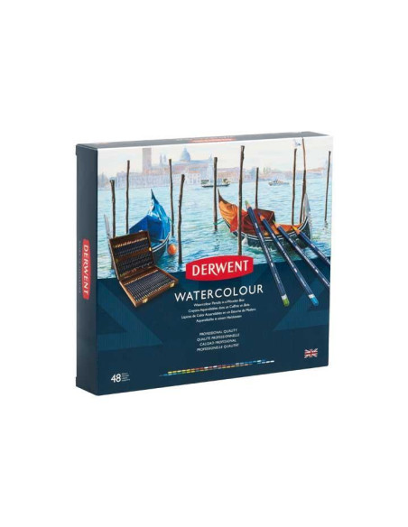 CAJA DE MADERA 48 LÁPICES DERWENT WATERCOLOUR