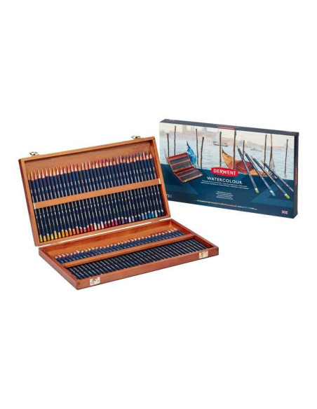 CAJA DE MADERA 72 LÁPICES DERWENT WATERCOLOUR