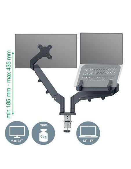 BRAZO PARA MONITOR Y PORTÁTIL LEITZ ERGO SPACE SAVING