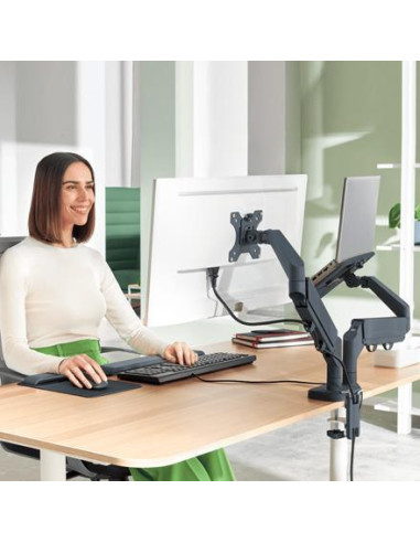 BRAZO PARA MONITOR Y PORTÁTIL LEITZ ERGO SPACE SAVING