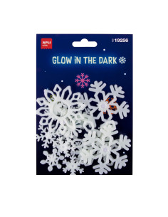 BLÍSTER 12 PEGATINAS APLI FOSFORESCENTES COPOS DE NIEVE