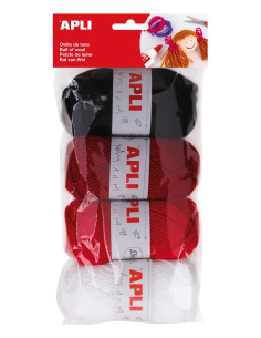 PACK 4 OVILLOS APLI DE LANA TONOS ROJOS