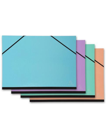 CARPETA de DIBUJO EXACOMPTA AQUAREL CARTON CGOMAS Y SOLAPAS A3 SURTIDAS 4 col